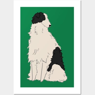 Black and White Borzoi Posters and Art